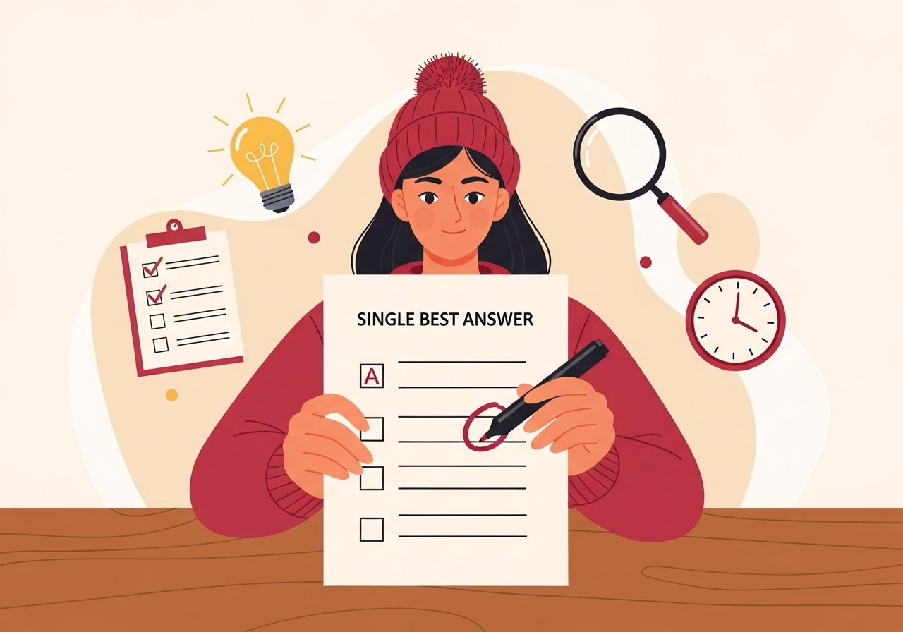 Candidate ranking single best answer options under exam conditions